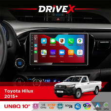 Штатна магнітола для Toyota Hilux 2015+ DriveX UN8 QLED 10" Android 4-ядерний 2x32Гб 4x45W бездротовий CarPlay та AndroidAuto