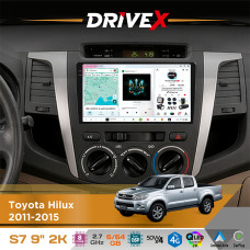 Штатна магнітола для Toyota Hilux 2011-2015 DriveX S7 2K QLED 9" Android 8-ядерний 2.7ГГц 6x64Гб SIM-картка 3G/4G AK7808 AB 4x50W DSP AK7739 VELVET бездротовий CarPlay та AndroidAuto