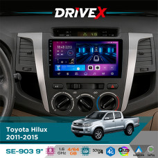 Штатна магнітола для Toyota Hilux 2011-2015 DriveX SE-903 QLED 9" Android 8-ядерний 4+64Гб SIM-картка 3G/4G DSP 4x50W(TDA7851) бездротовий CarPlay та AndroidAuto