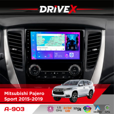 Штатна магнітола для Mitsubishi Pajero Sport 2015-2019 DriveX A-903 QLED 9" Android 4-ядерний 2+32Гб 4x50W(TDA7851) бездротовий CarPlay та AndroidAuto