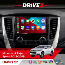 Штатна магнітола для Mitsubishi Pajero Sport 2015-2019 DriveX UN5 QLED 9" Android 4-ядерний 2+32Гб 4x45W бездротовий CarPlay та AndroidAuto