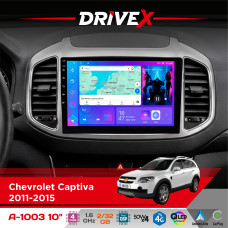 Штатна магнітола для Chevrolet Captiva (C140) 2011-2018 DriveX A-1003 QLED 10" Android 2+32Гб 4-ядерний 4x50W(TDA7851) бездротовий CarPlay та AndroidAuto