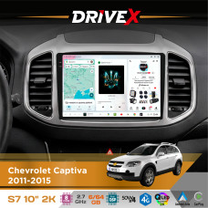 Штатна магнітола для Chevrolet Captiva (C140) 2011-2018 DriveX S7 2K QLED 10" Android 8-ядерний 2.7ГГц 6x64Гб SIM-картка 3G/4G AK7808 AB 4x50W DSP AK7739 VELVET бездротовий CarPlay та AndroidAuto
