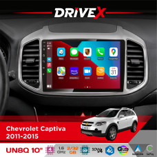Штатна магнітола для Chevrolet Captiva (C140) 2011-2018 DriveX UN8 QLED 10" Android 4-ядерний 2x32Гб 4x45W бездротовий CarPlay та AndroidAuto