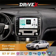 Штатна магнітола для Ford Kuga 2008-2012 DriveX S7 2K QLED 9" Android 8-ядерний 2.7ГГц 6x64Гб SIM-картка 3G/4G AK7808 AB 4x50W DSP AK7739 VELVET бездротовий CarPlay та AndroidAuto