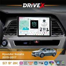 Штатна магнітола для Hyundai Sonata 2015-2017 DriveX S7 2K QLED 9" Android 8-ядерний 2.7ГГц 6x64Гб SIM-картка 3G/4G AK7808 AB 4x50W DSP AK7739 VELVET бездротовий CarPlay та AndroidAuto