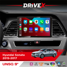 Штатна магнітола для Hyundai Sonata 2015-2017 DriveX UN5 QLED 9" Android 4-ядерний 2+32Гб 4x45W бездротовий CarPlay та AndroidAuto