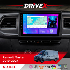 Штатна магнітола для Renault Master 2019-2024 DriveX A-903 QLED 9" Android 4-ядерний 2+32Гб 4x50W(TDA7851) бездротовий CarPlay та AndroidAuto