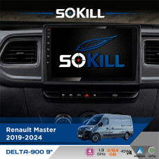 Штатна магнітола для Nissan NV400 2020-2021 SoKill DELTA-900 9" Android 4-ядерний 2+64Гб 4x45W бездротовий CarPlay та AndroidAuto