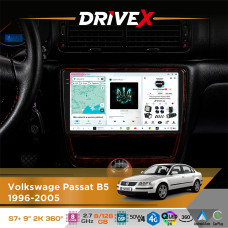 Штатна магнітола для Volkswagen Passat B5 1996-2005 DriveX S7+ 2K QLED 9" Android 8-ядерний 2.7ГГц 8x128Гб SIM-картка 3G/4G AK7808 AB 4x50W 360° DSP AK7739 VELVET бездротовий CarPlay та AndroidAuto