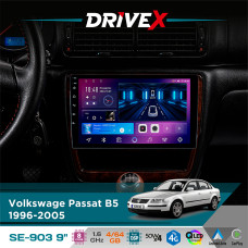 Штатна магнітола для Volkswagen Passat B5 1996-2005 DriveX SE-903 QLED 9" Android 8-ядерний 4+64Гб SIM-картка 3G/4G DSP 4x50W(TDA7851) бездротовий CarPlay та AndroidAuto