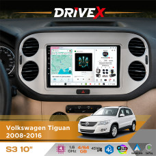 Штатна магнітола для Volkswagen Golf Plus 2005-2014 DriveX S3 QLED 10" Android 8-ядерний 1.6ГГц 4x64Гб SIM-картка 3G/4G 7388 4x45W ASP TM2313 бездротовий CarPlay та AndroidAuto