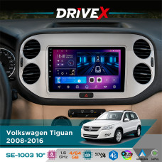 Штатна магнітола для Volkswagen Tiguan 2008-2016 DriveX SE-1003 QLED 10" Android 8-ядерний 4+64Гб SIM-картка 3G/4G DSP 4x50W(TDA7851) бездротовий CarPlay та AndroidAuto