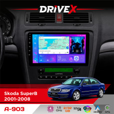 Штатна магнітола для Skoda SuperB 2001-2008 DriveX A-903 QLED 9" Android 4-ядерний 2+32Гб 4x50W(TDA7851) бездротовий CarPlay та AndroidAuto