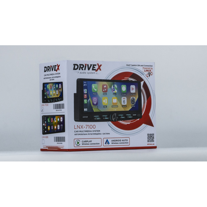LNX-7100 1-Din 7" CarPlay 4x45W Linux Buttons