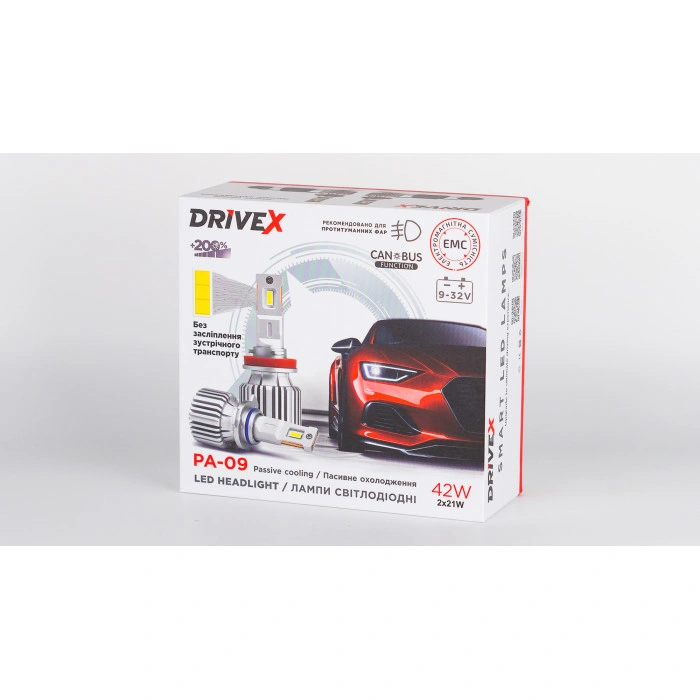 Купити потужні лампи від українського виробника DriveX PA-09 H11