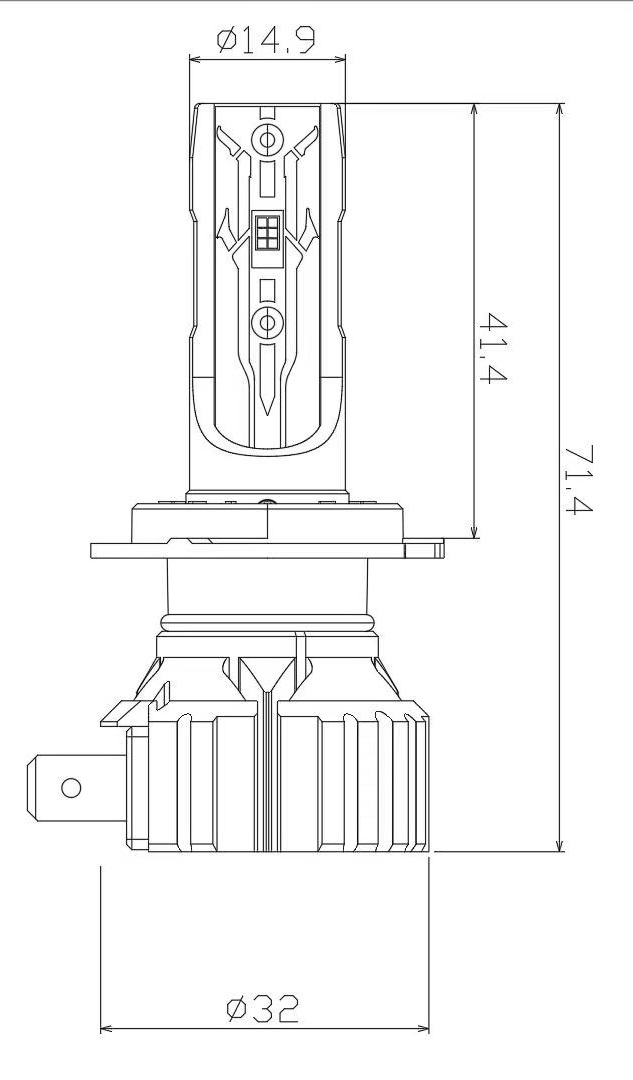 PA-02P H7 12W 6000K к-т.