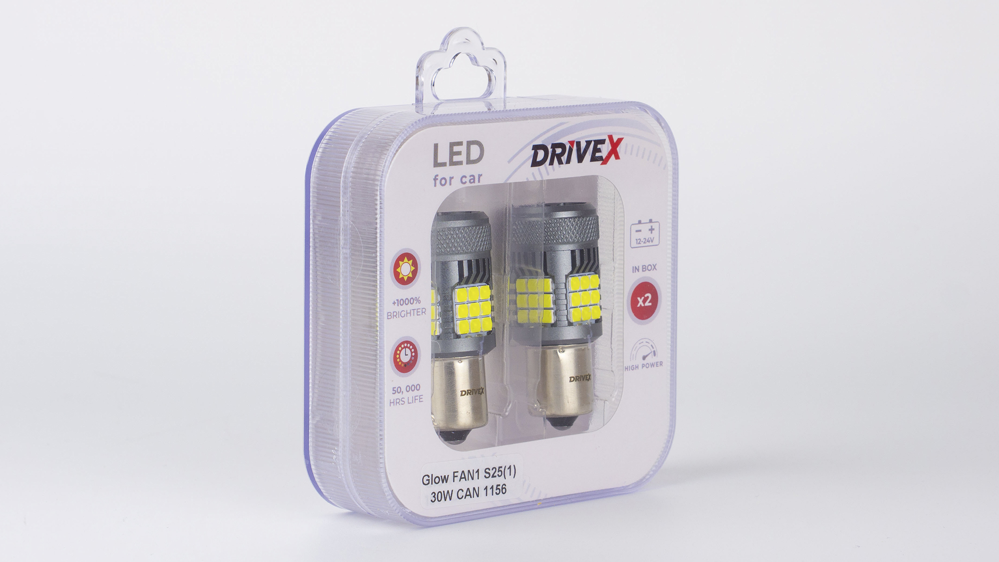 Glow FAN1 S25(1) 9-48V 30W CAN 3000Lm 1156/P21W BA15S d-15mm к-т.
