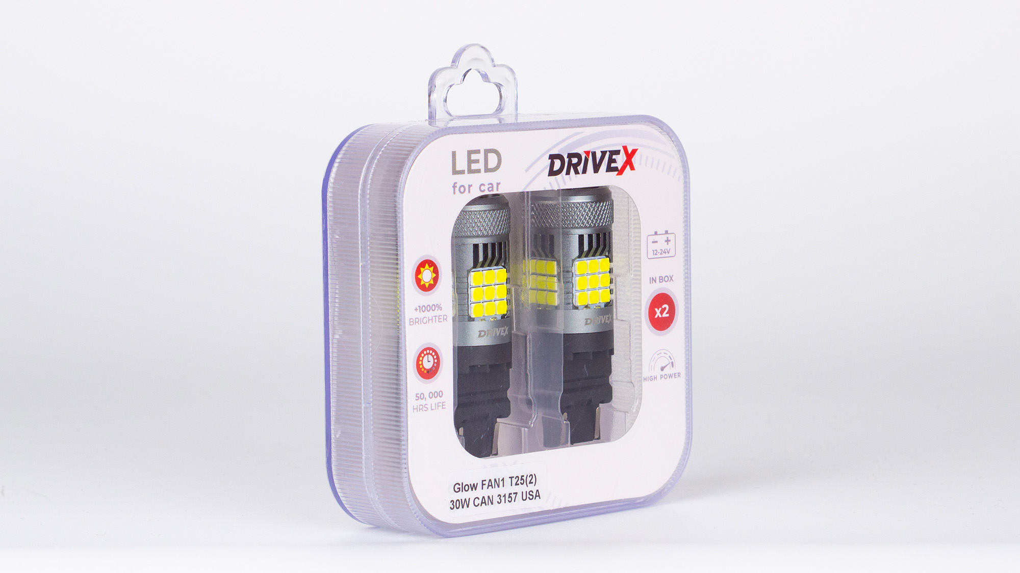 Glow FAN1 T25(2) 9-48V 30W CAN 3000Lm 3157/P27/7W base-16mm USA к-т.