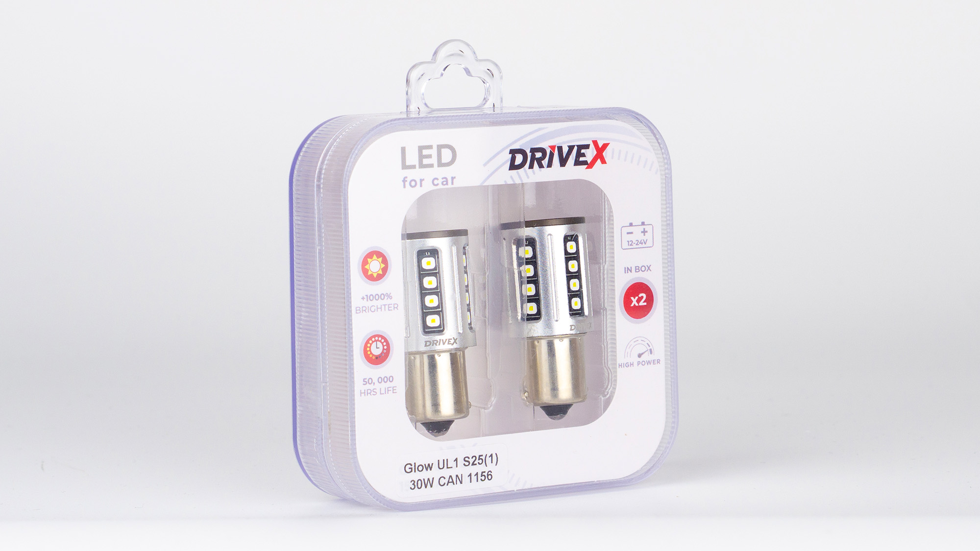 Glow UL1 S25(1) 9-48V 30W CAN 2600Lm 1156/P21W BA15S d-15mm к-т.