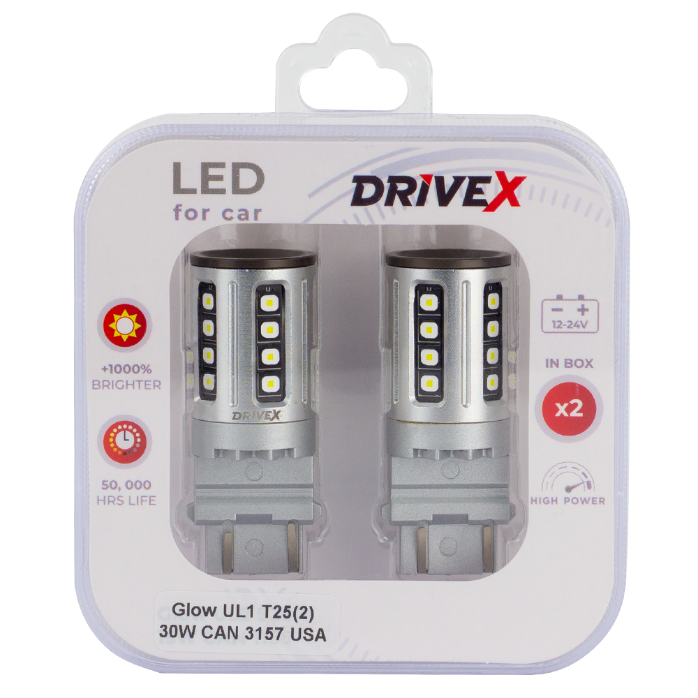 Glow UL1 T25(2) 9-48V 30W CAN 2600Lm 3157/P27/7W base-16mm USA к-т.