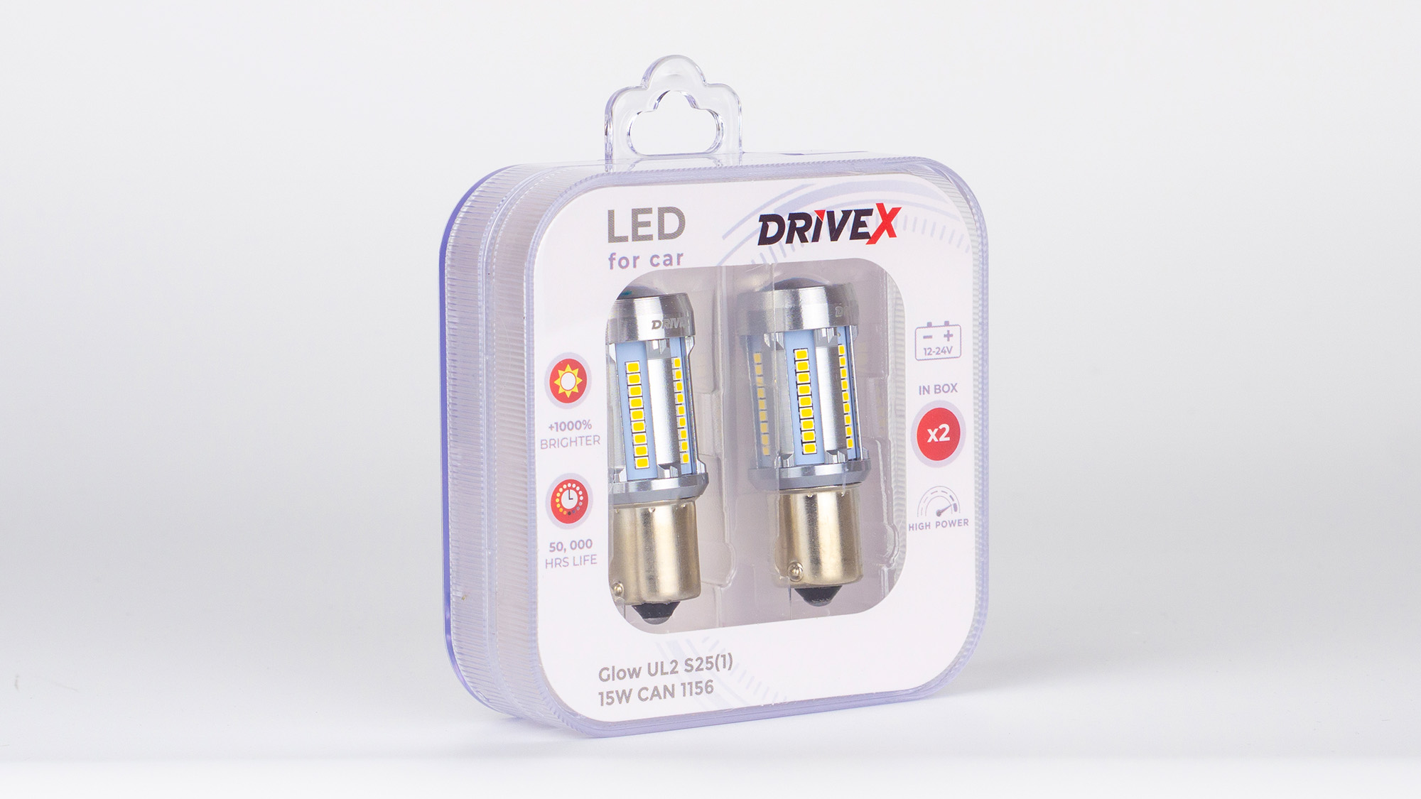 Glow UL2 S25(1) 12V 15W CAN 2600Lm 1156/P21W BA15S d-15mm к-т.
