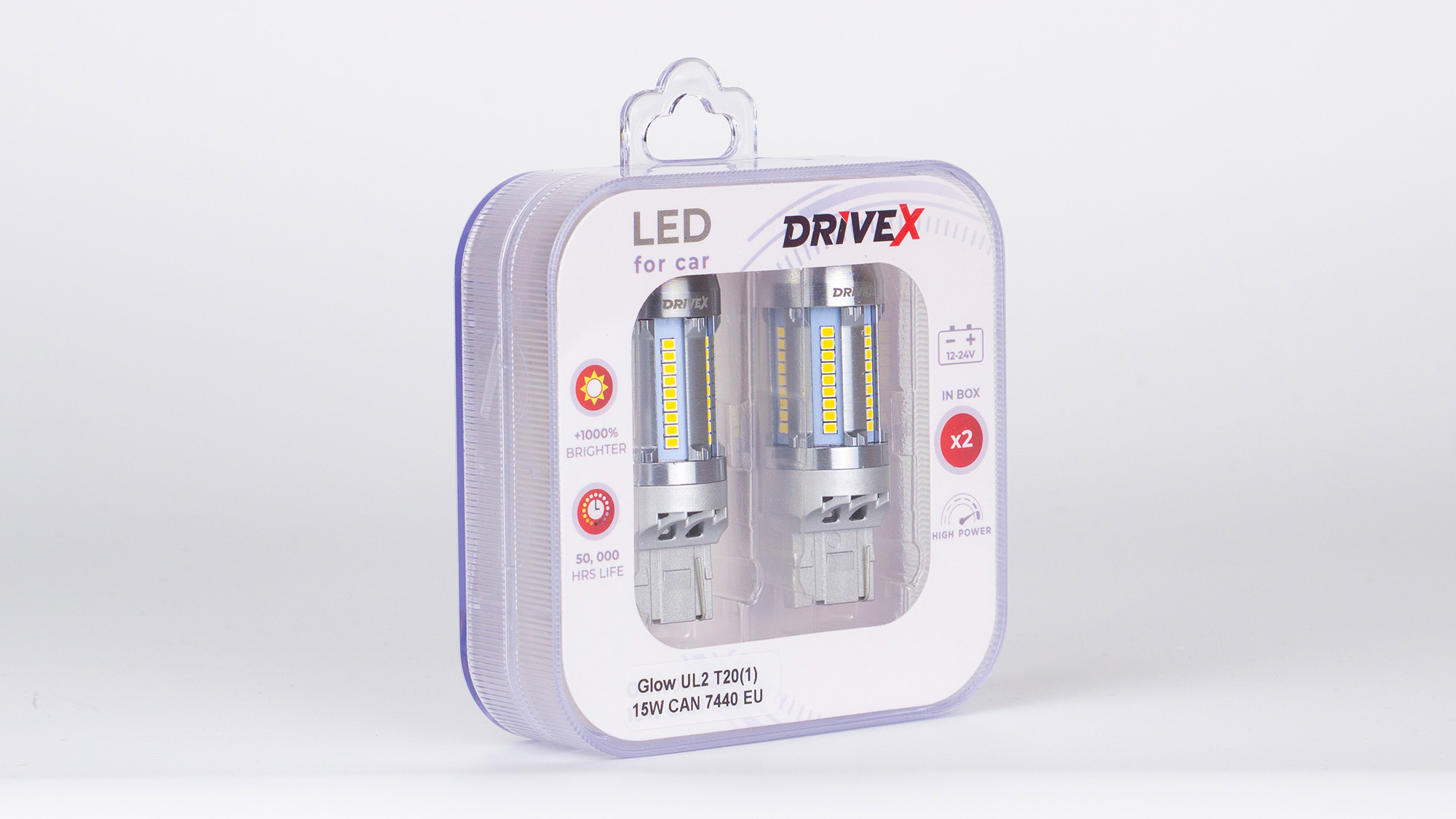 Glow UL2 T20(1) 12V 15W CAN 2600Lm 7440/W21W base-16mm EU к-т.