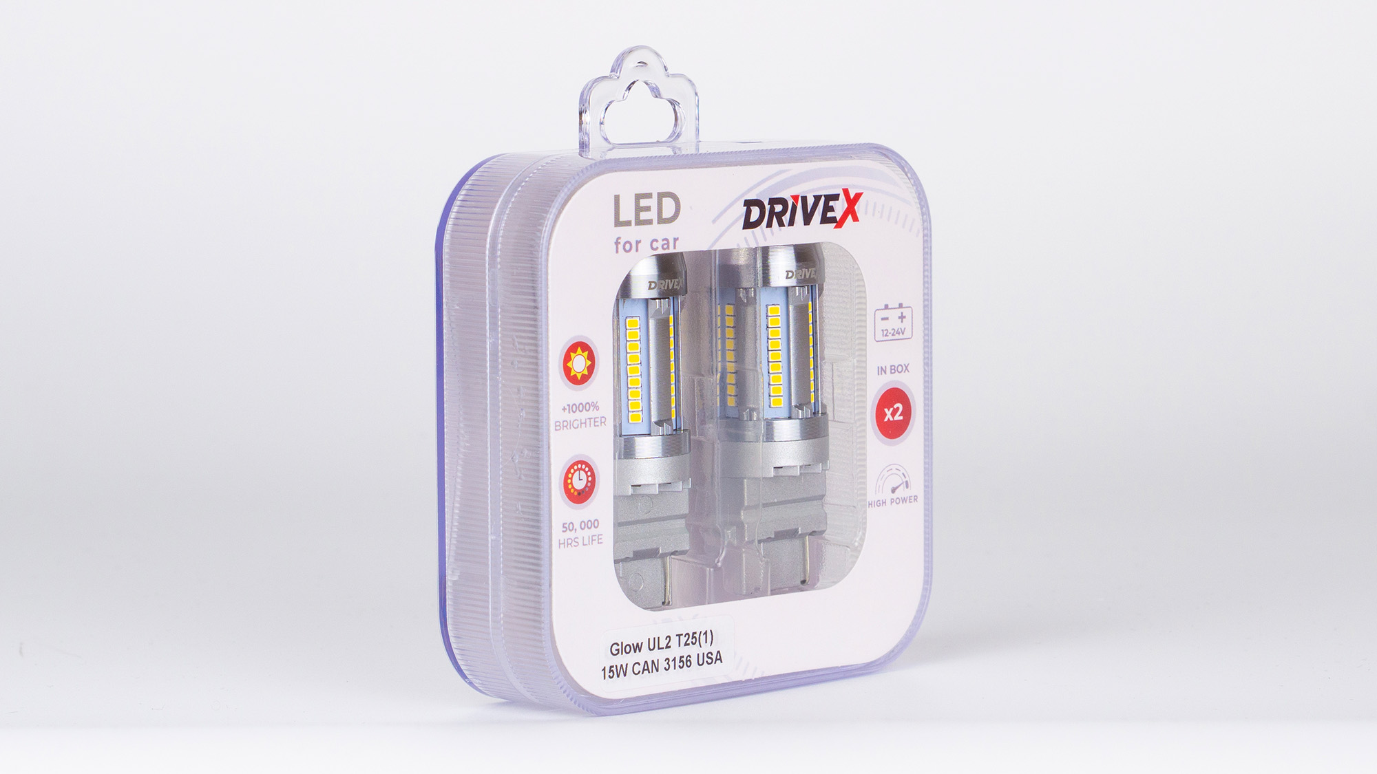 Glow UL2 T25(1) 12V 15W CAN 2600Lm 3156/P27W base-16mm USA к-т.