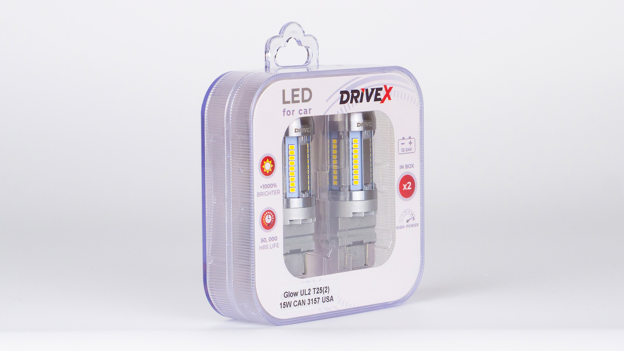 Glow UL2 T25(2) 12V 15W CAN 2600Lm 3157/P27/7W base-16mm USA к-т.