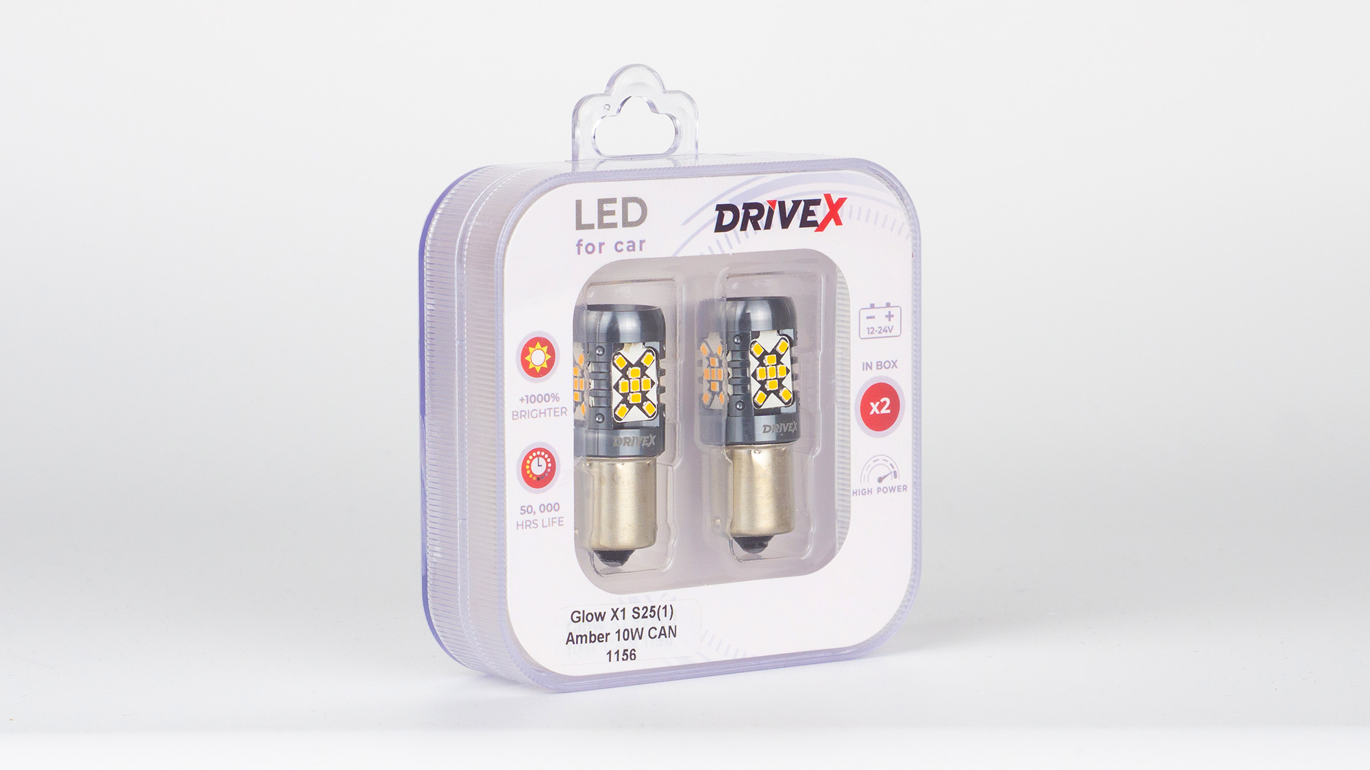 Glow X1 S25(1) Amber 12-24V 10W CAN 1200Lm 1156/P21W BA15S d-15mm к-т.