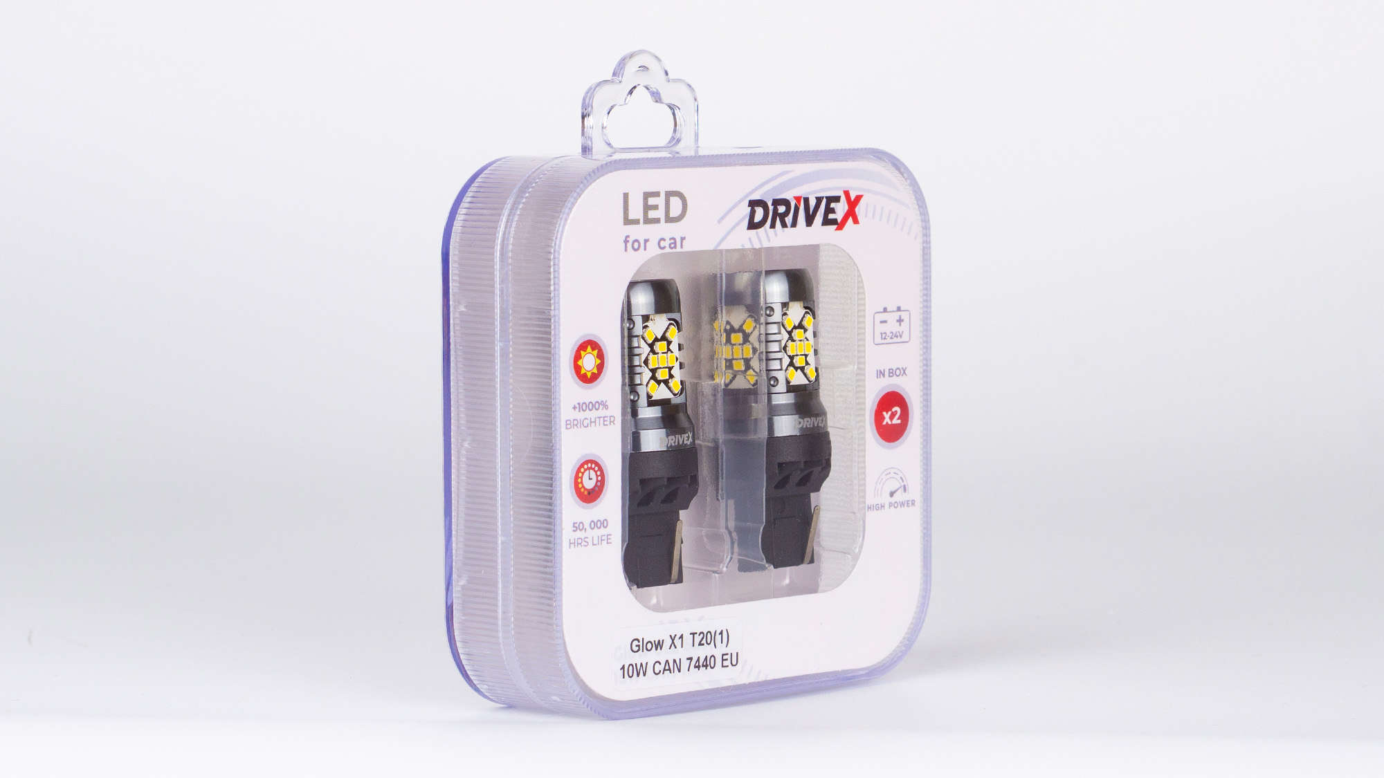 Glow X1 T20(1) 12-24V 10W CAN 1200Lm 7440/W21W base-16mm EU к-т.