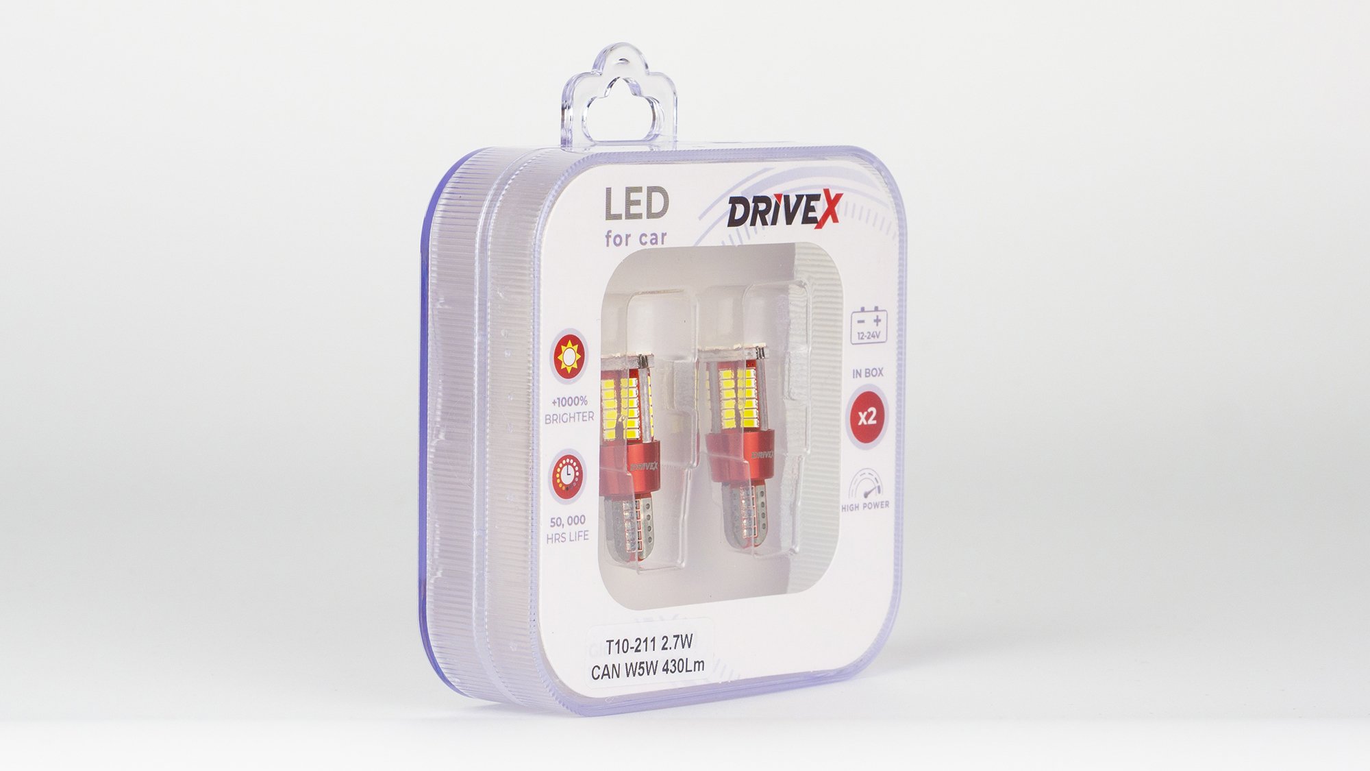 T10-211 12-24V 2.7W CAN W5W 430Lm base-10mm к-т.