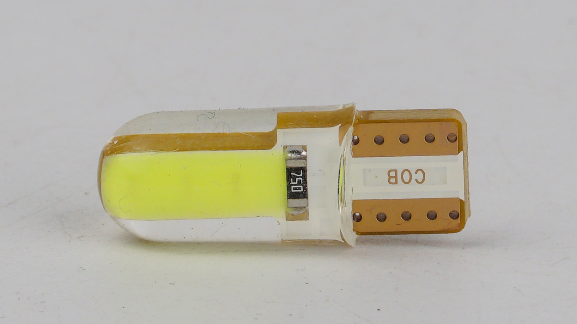 T10-035 Green COB 0.8W 60Lm 12V W5W base-10mm C