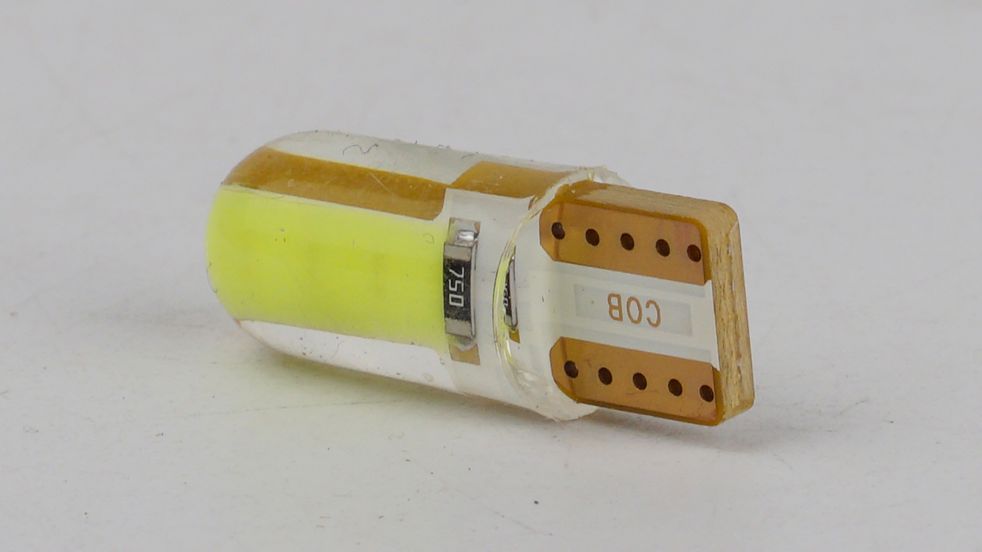 T10-035 Green COB 0.8W 60Lm 12V W5W base-10mm C