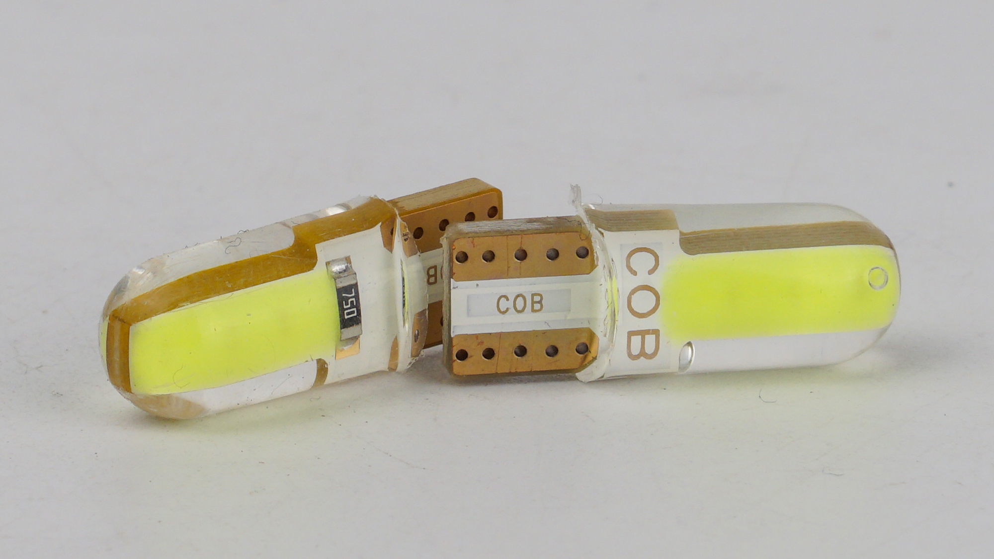 T10-035 Green COB 0.8W 60Lm 12V W5W base-10mm C