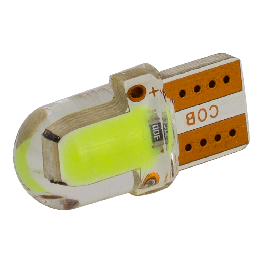 T10-218 Green 12V 0.3W 35Lm W5W base-10mm C