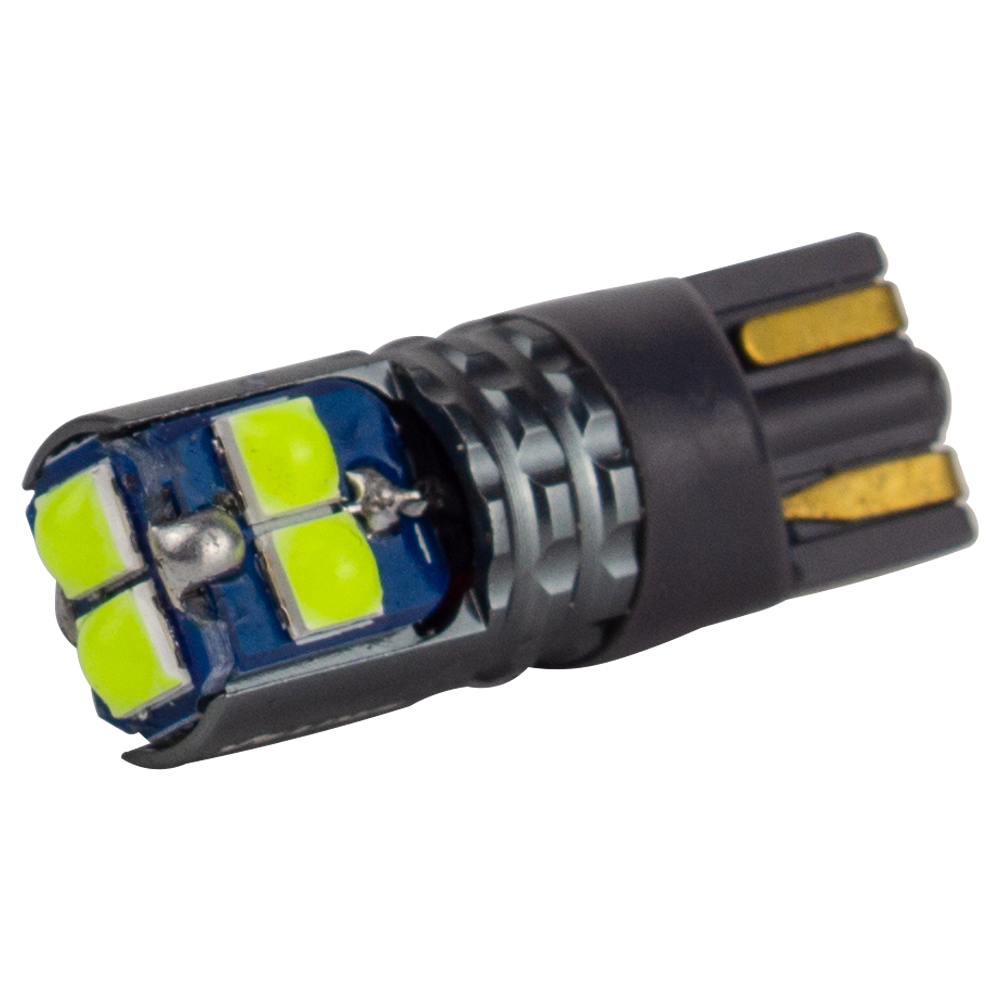 T10-228 Green 12-24V 1.7W 220Lm W5W base-10mm B