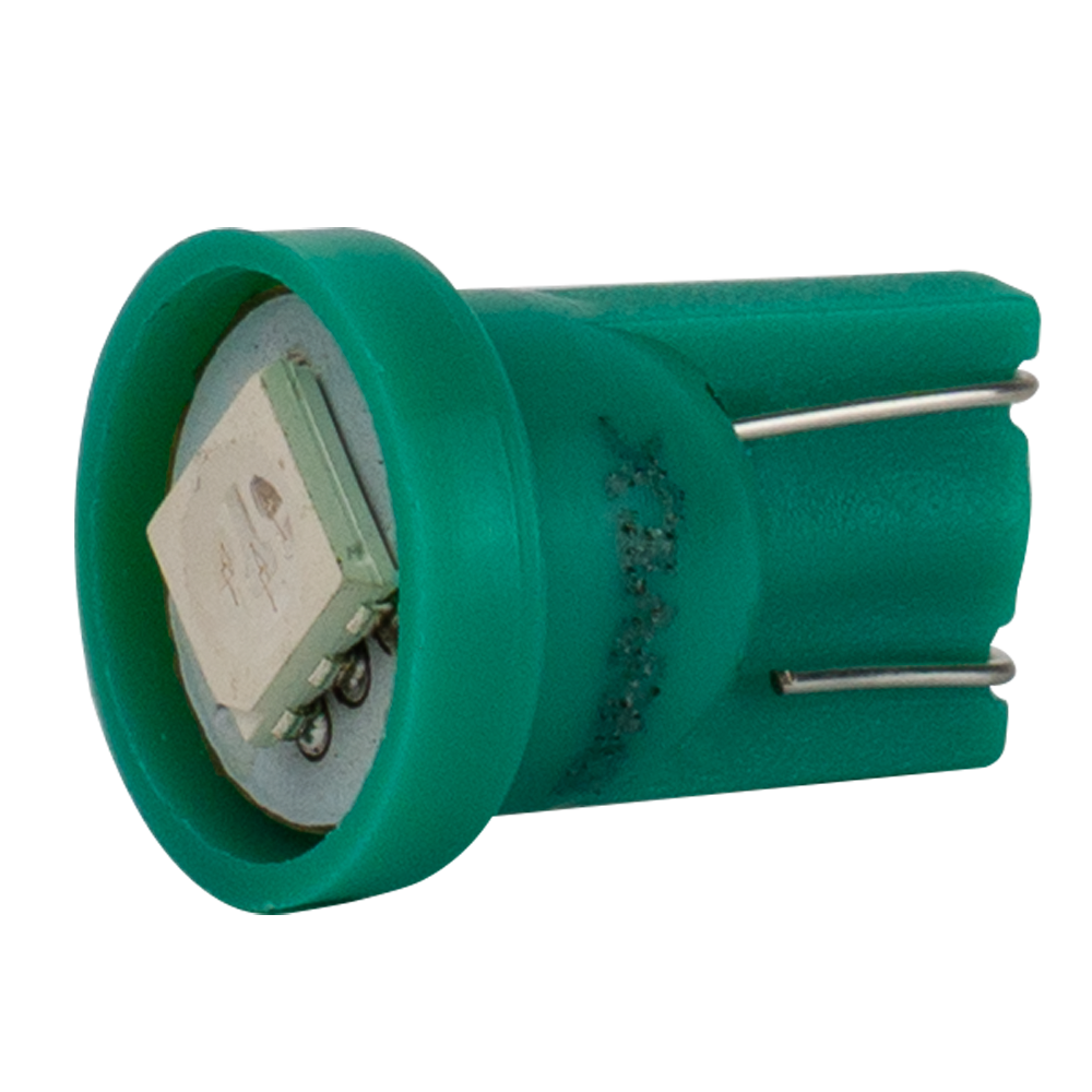 T10-244 Green 12V 0.3W 12Lm W5W base-10mm C