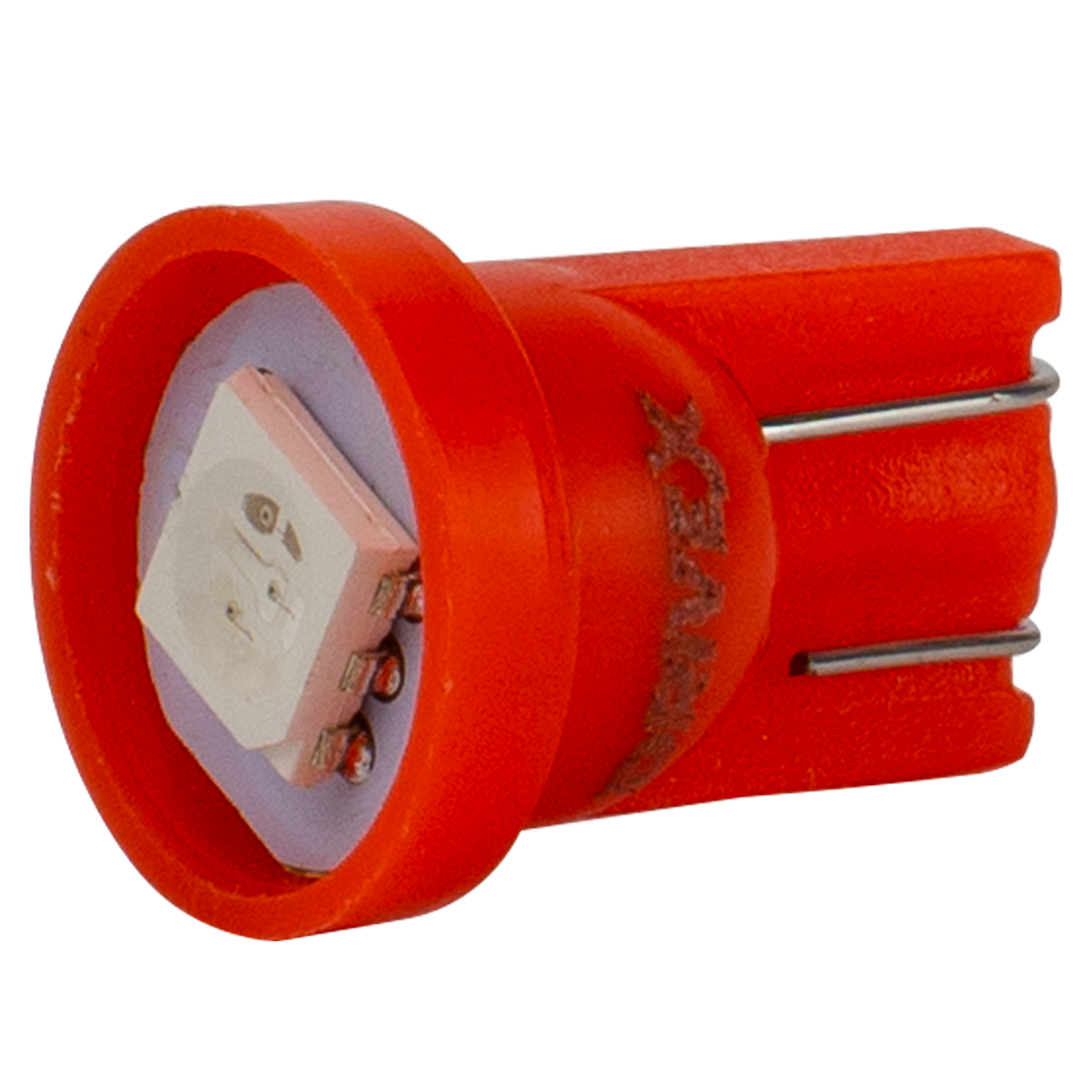 T10-244 Red 12V 0.3W 1Lm W5W base-10mm C