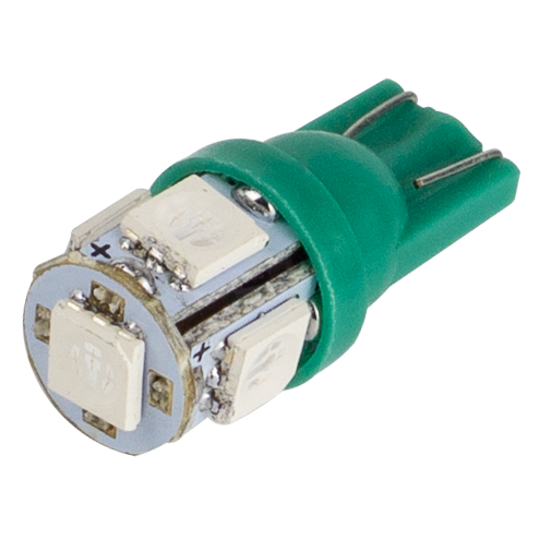T10-265 Green 12V 0.7W 26Lm W5W base-10mm C
