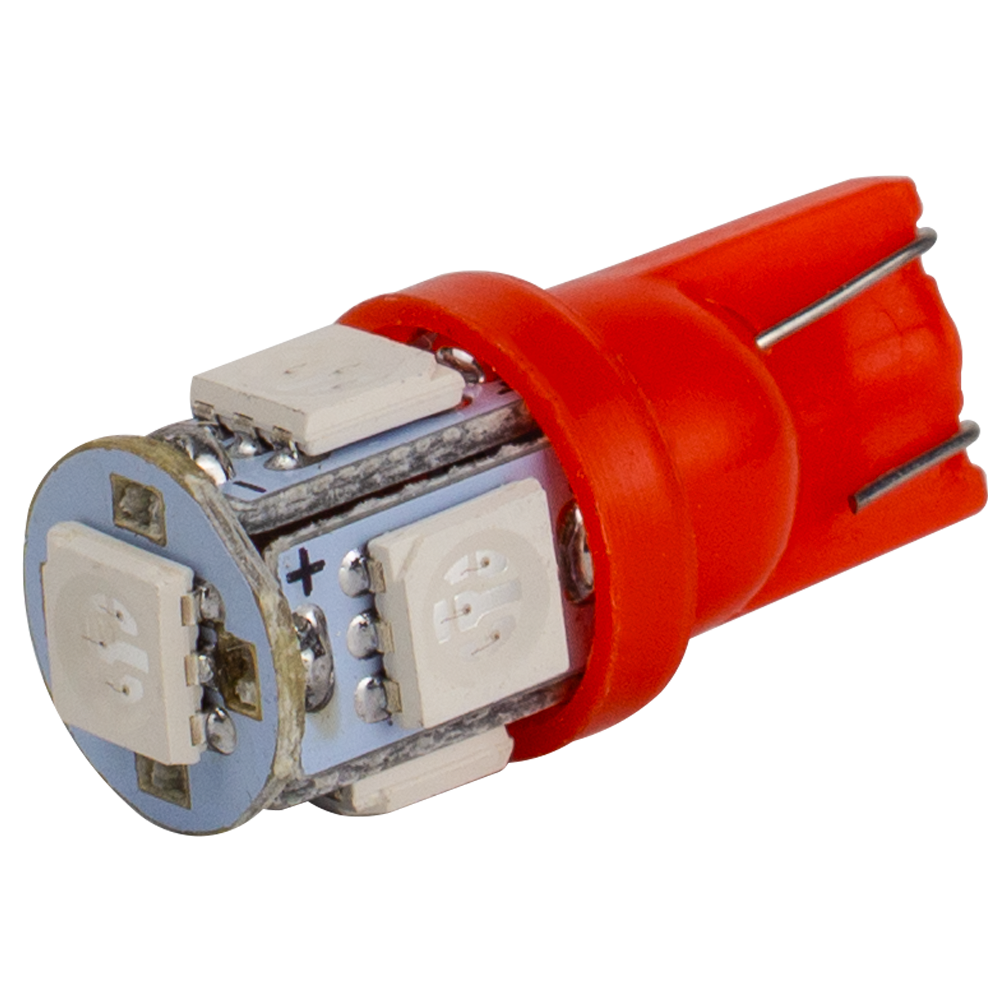 T10-265 Red 12V 0.7W 1Lm W5W base-10mm C